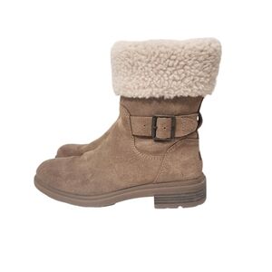 UGG Harrison Cuff Tan Side Zip Boots Size 6
